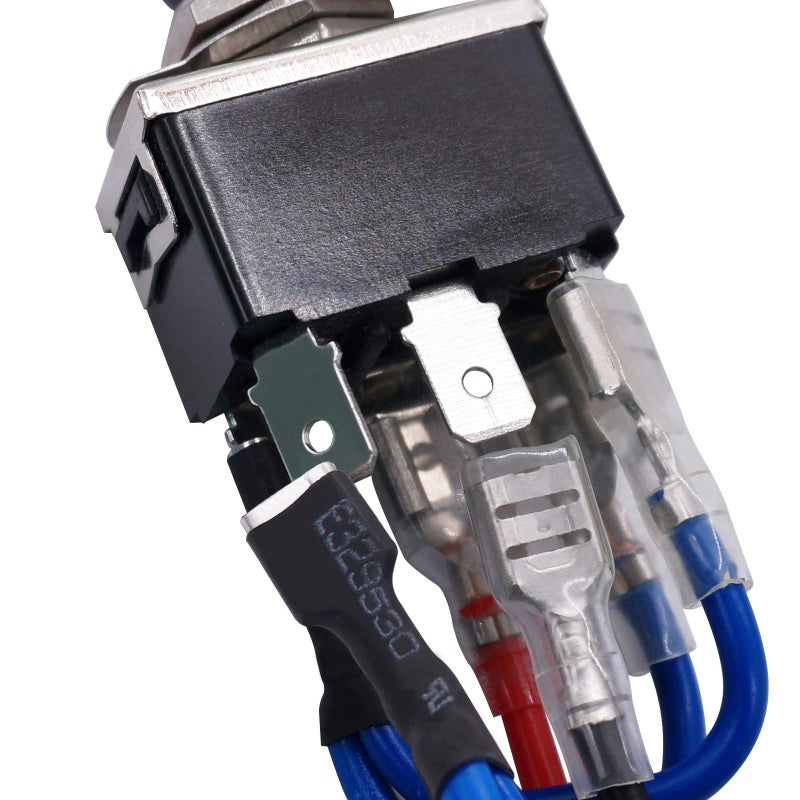 TWTADE Waterproof Momentary Reverse Polarity Switch 12V 10 Amps DC Motor Control 6 Pin 3 Position (ON)/Off/(ON) Metal DPDT Toggle Switch with Waterproof Boot Cap and 21mm Terminal Wires E-TEN-223-DMX - Image 4